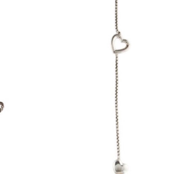 DAVID YURMAN STERLING SILVER 925 LONG HEART STATION TOGGLE CLASP NECKLACE - Picture 3 of 8